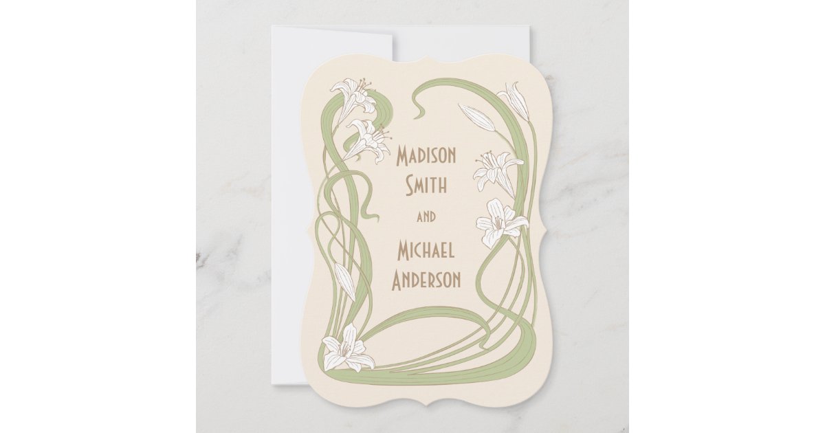 White Lilies Wedding Invitation Zazzle