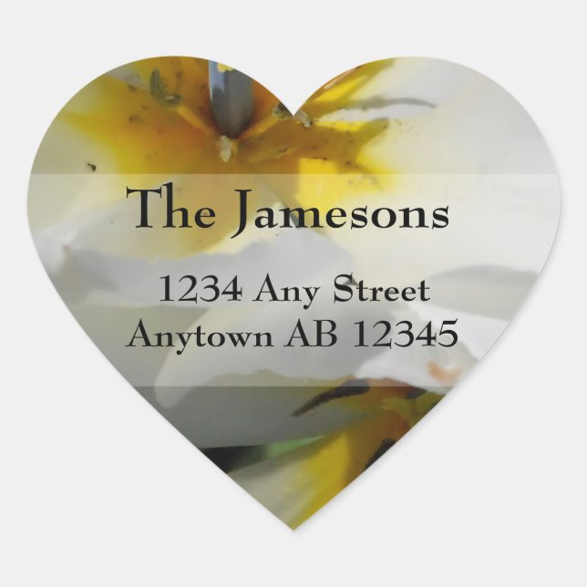 White Lilies Wedding Return Address Label (Front)