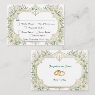 White Lilies Wedding RSVP Enclosure Card
