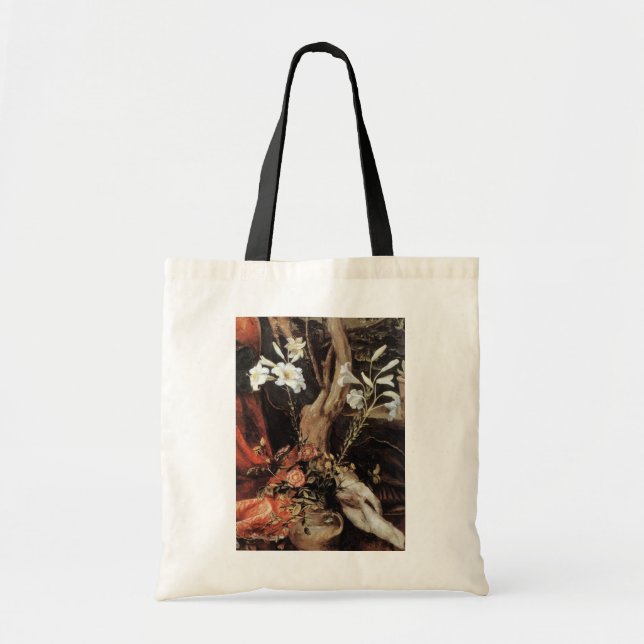  WHITE LILLES AND ROSES - MAGIC OF CHRISTMAS TOTE BAG (Front)