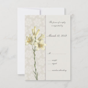 White Lillies Floral Wedding Invitation
