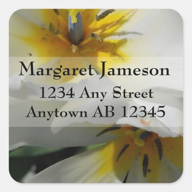 White Lillies Wedding Return Address Label (Front)
