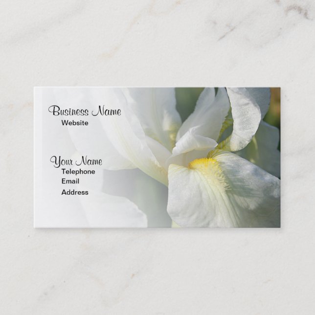 White Lilly Flower Professional Business Card (Front)