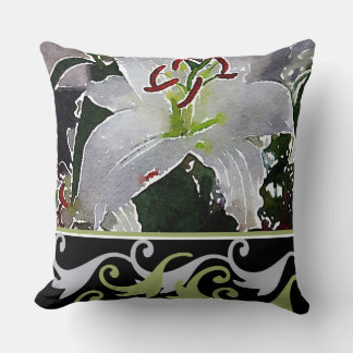 White Lily accent cushion