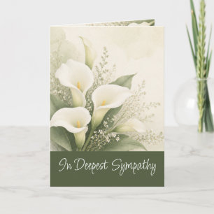 White Lily Beautiful Garden Flower Sympathy Card