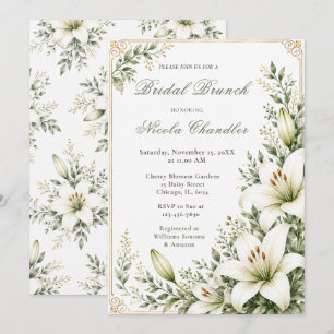 White Lily Bridal Brunch Invitation