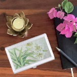 White Lily Business Card Holder<br><div class="desc">White Lily is a brush painting in traditional Chinese "gongbi" style. Watercolor and ink on rice paper. The lily is called 百合 in Chinese, which is pronounced as bǎi hé, which has the symbolic meaning of "happy union for one hundred years”. The lily is the flower of love in China,...</div>