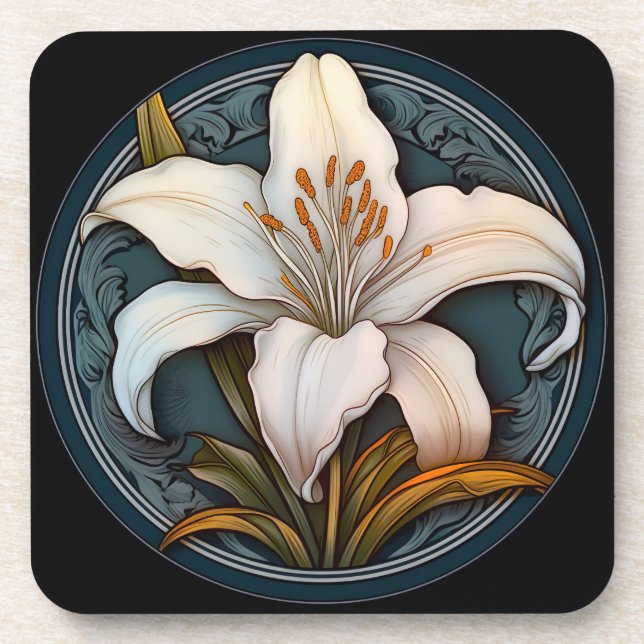 White Lily  Coaster (Front)