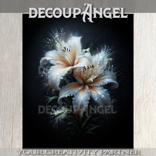 White Lily Duo Decoupage Tissue Paper