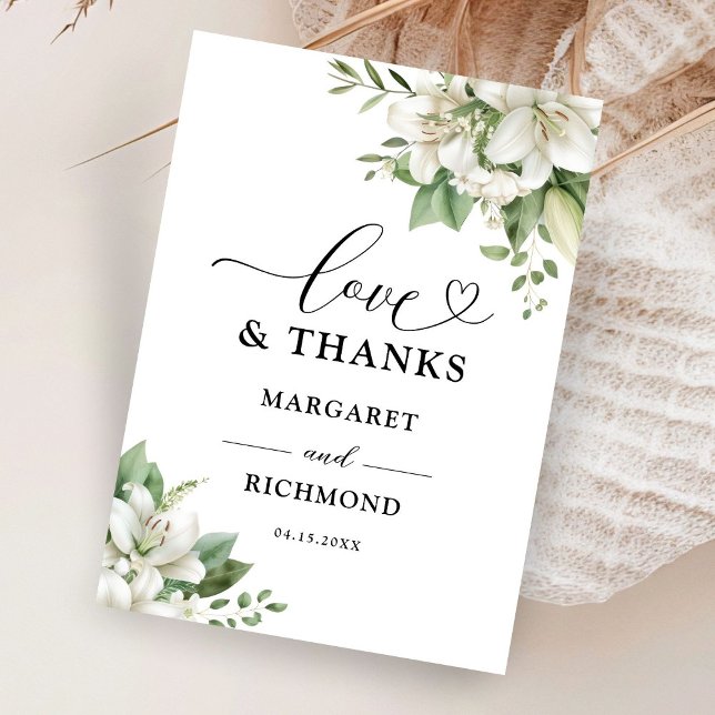 White Lily Elegant Floral Wedding Thank You  (Creator Uploaded)