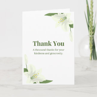 White Lily Elegant Thank You Card