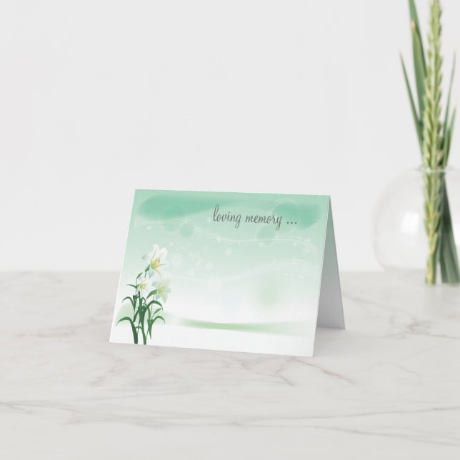 White Lily Floral Notecard (Front)