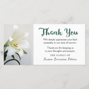 White Lily Floral Simplicity Thank You Family