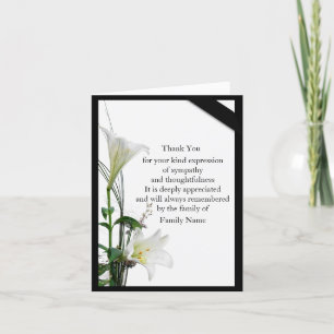 White Lily Flower Blossom Thank You Card