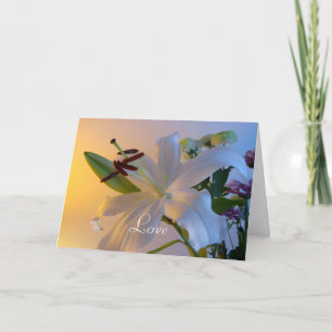 White Lily, flower. Card