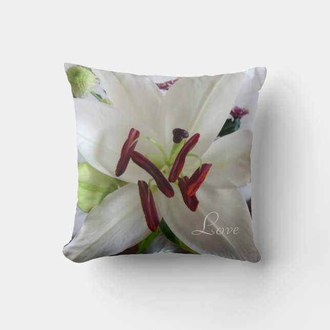 White Lily, flower. Cushion (Front)