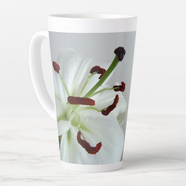 White Lily, flower. Latte Mug (Left Angle)