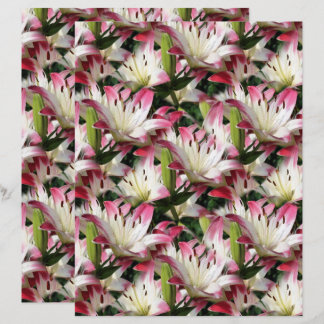 White Lily Flower Nature Pattern Scrapbook