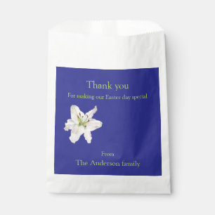 White lily flower watercolor Thankyou Favour Bags