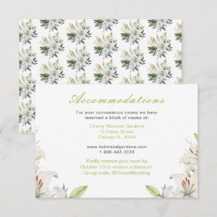 White Lily Flowers Wedding Enclosure Card