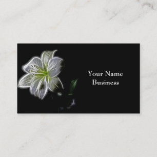 White Lily Fractal Art Business Cards