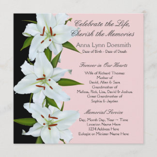 White Lily Funeral Announcements