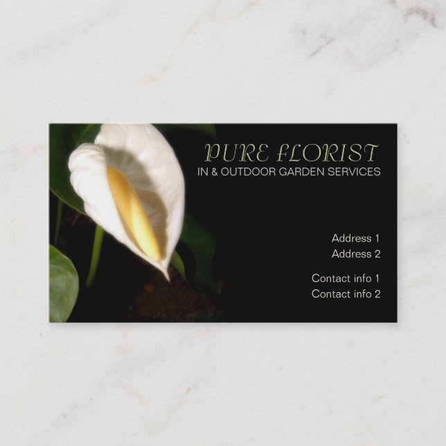 White LiLy Garden Florist Business Card (Front)