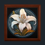 White Lily  Gift Box<br><div class="desc">Elegantly beautiful white lily design.</div>