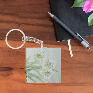 White Lily Key Ring