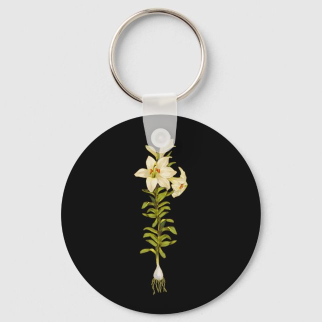 White Lily Key Ring (Front)