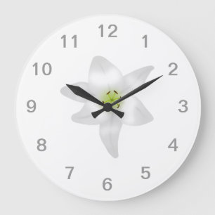 White Lily. Large Clock