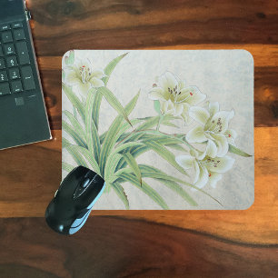 White Lily Mouse Mat