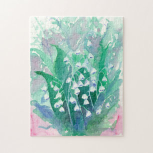 White Lily of the Valley Flowers Jigsaw Puzzle