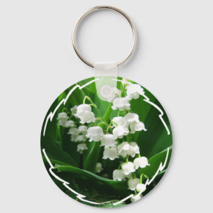 White Lily of the Valley keychain