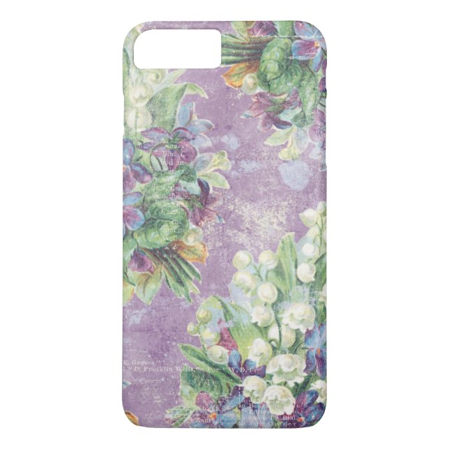 White Lily of the Valley on Purple Background Case-Mate iPhone Case (Back)