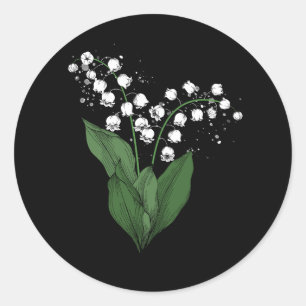 White Lily Of The Valley Spring Flower Watercolor Classic Round Sticker