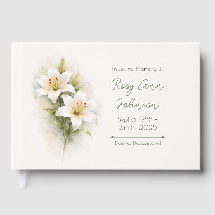 White Lily Sympathy Remembrance Book