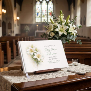 White Lily Sympathy Remembrance Book