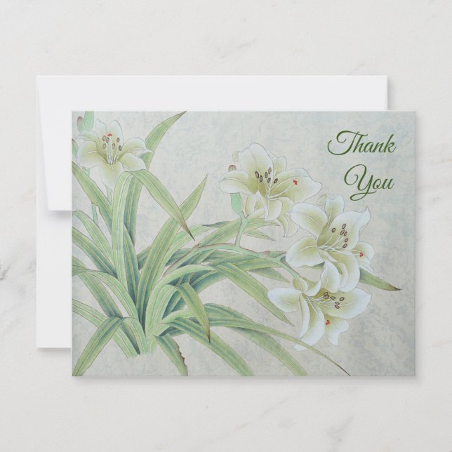 White Lily Thank You Card (Front)