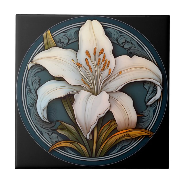 White Lily  Tile (Front)