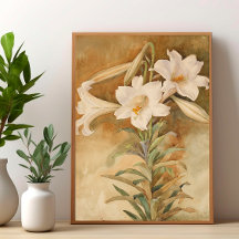 White Lily Watercolor Acrylic Wall Art