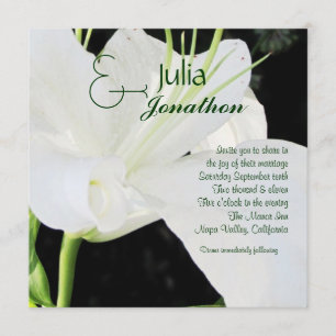 White Lily Wedding Invitation
