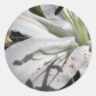 White Lily Wedding Invitation Seal