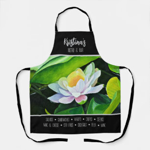 White Lily with green leaves, Business theme, Apron
