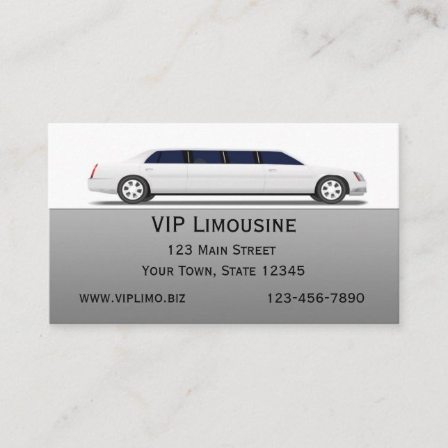 White Limousine Business Card (Front)
