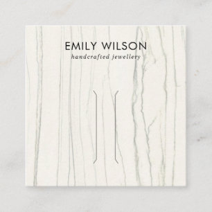 WHITE LINE MARBLE TEXTURE HAIR CLIP DISPLY CARD