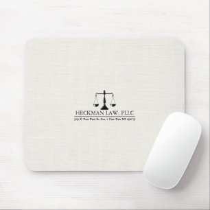White Line Texture Justice Logo Mouse Mat