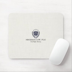White Line Texture Justice Logo Mouse Mat