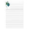 White Lined Paper with Blue Flowers Stationery