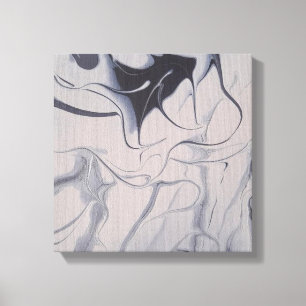White Linen 12x12 Acrylic Abstract Painting Canvas Print